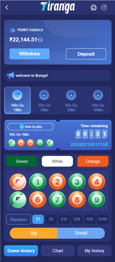 Tiranga wingo colour prediction game
