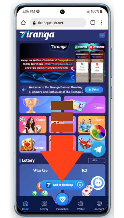how to download tiranga game app