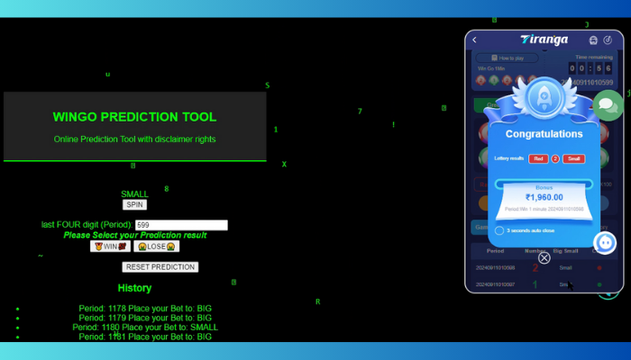 Go to our new launch WinGo Prediction Tool. There is a Tiranga App on the website for easy access to your Tiranga Games Account. 