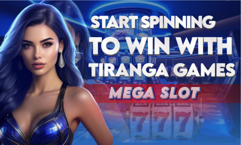 A picture of a woman showing what is available in the Tiranga Game Mega Slot.