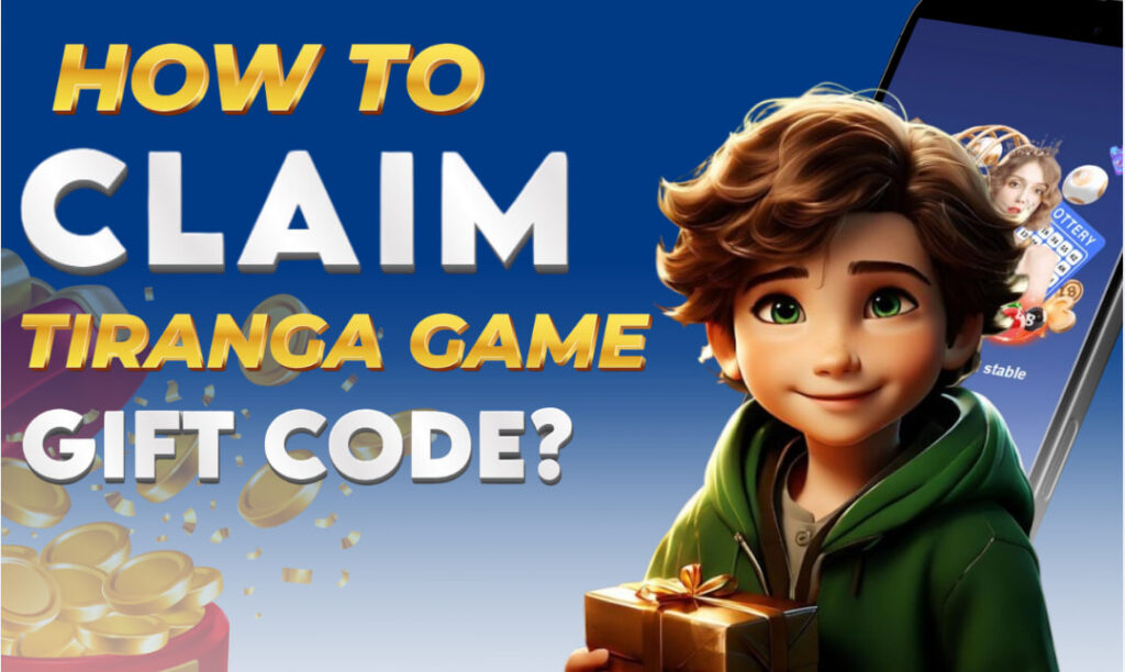 A picture of a happy young boy showcasing the features of Tiranga Games and explaining how to get the Tiranga Games gift code today.