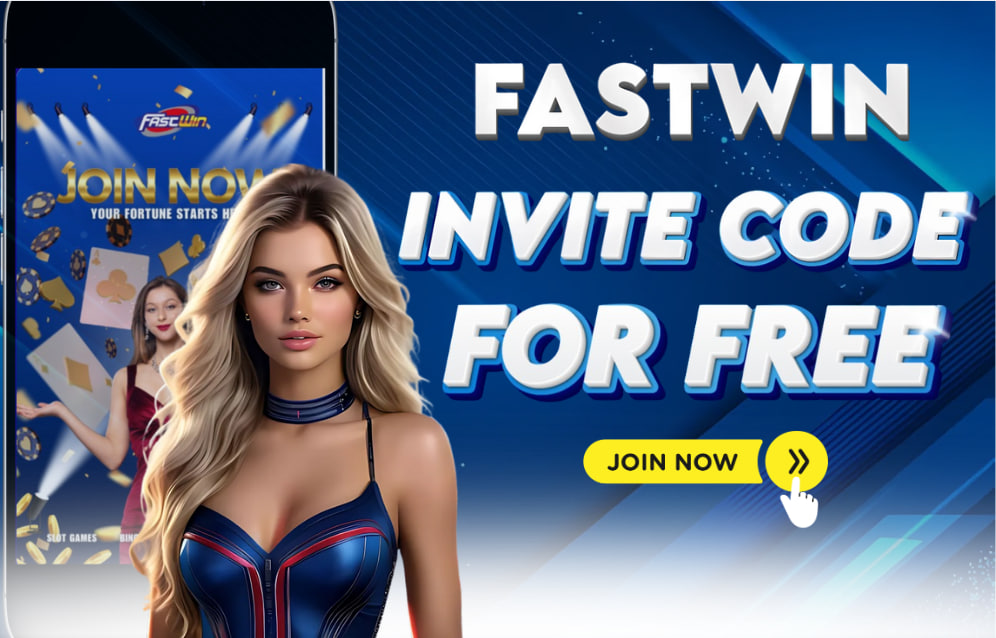 A picture of a woman with a phone in the background showing the Fastwin invite code free.